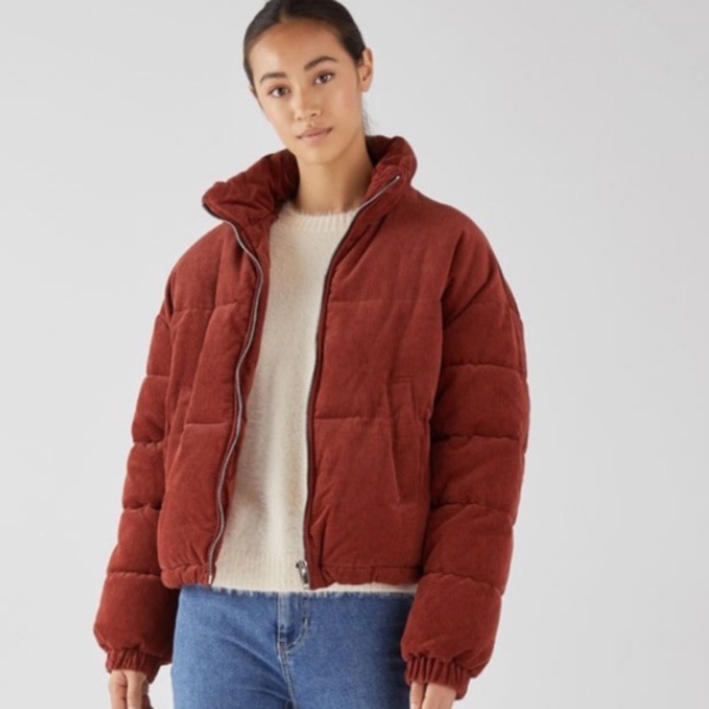 Bershka corduroy puffer jacket